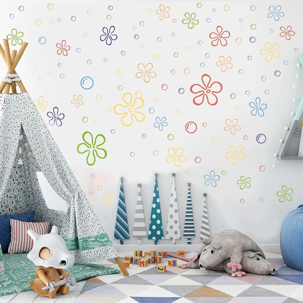 HASTHIP® 1177PCS Flowers and Bubbles Wall Decals HASTHIP® 1177PCS Flowers and Bubbles Wall Decals